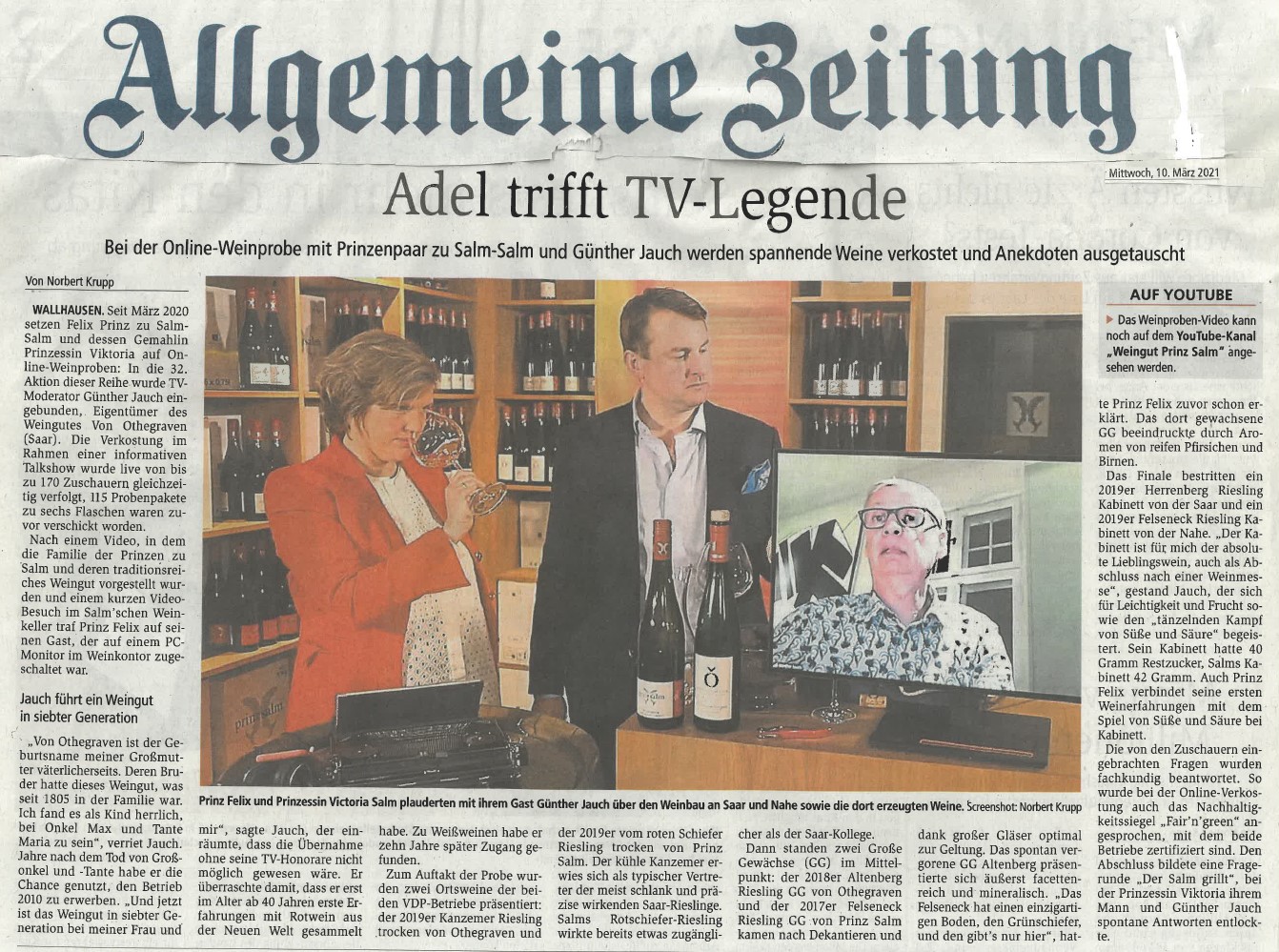 AZ – Adel trifft TV-Legende Günther Jauch